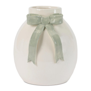 Stoneware Vase With Bow