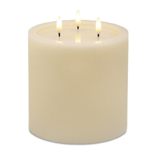 6X6" Cream Feau Candle WITH Timer