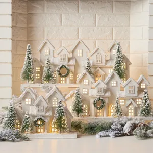Wooden Snow Led House