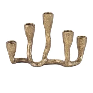 GOLD TAPER CANDLE HOLDER