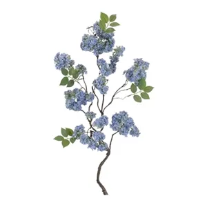 Blue Floral Stem WITH Leaves