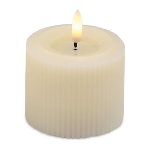 2.5" Cream Feau Candle WITH Timer