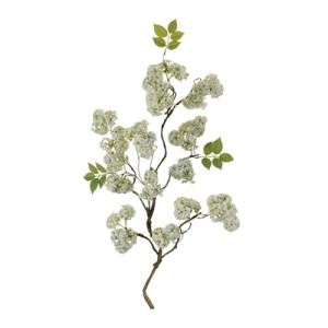 White Floral Stem WITH Leaves