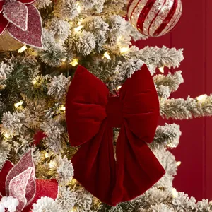 11'' Red Fabric Bow Ornament