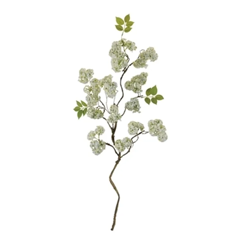 White Floral Stem WITH Leaves