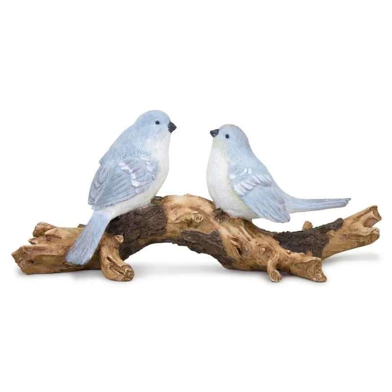 Blue Jays On Birch Statue