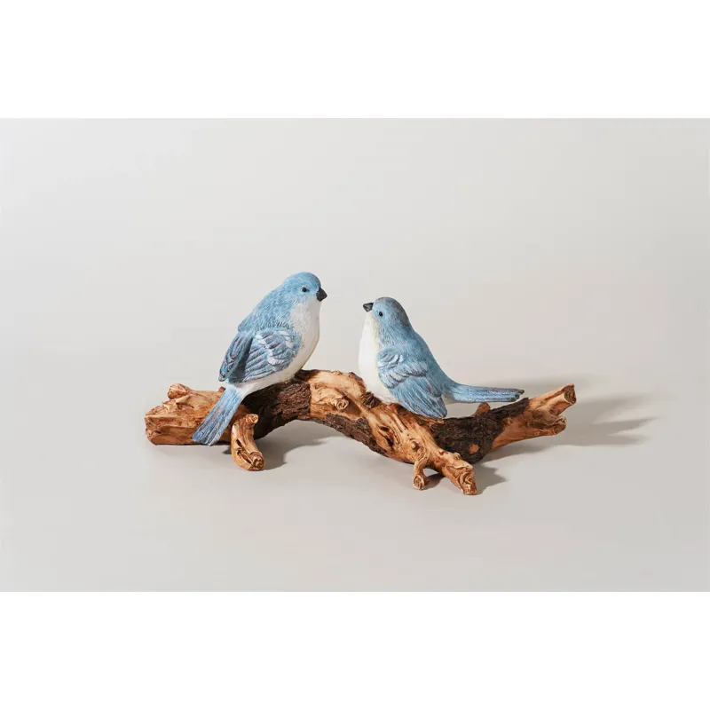 Blue Jays On Birch Statue