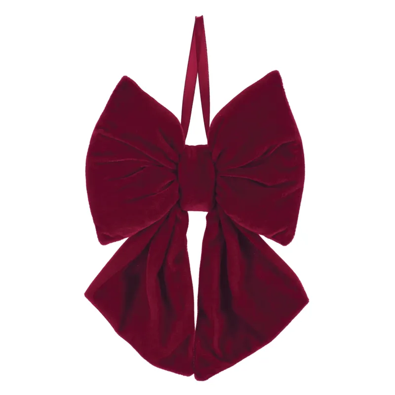 11'' Red Fabric Bow Ornament