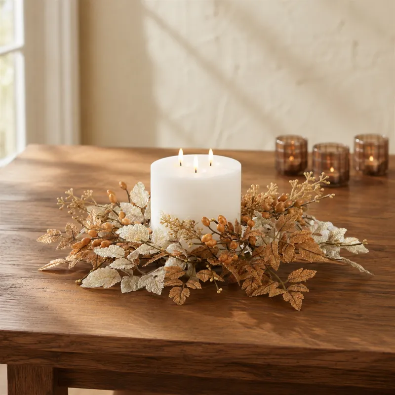 18'' Fall Leaf Candle Ring