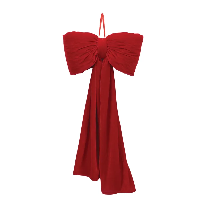 35'' Red Fabric Bow Ornament