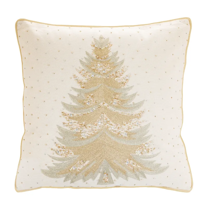 Beaded Gold Christmas Tree Pill