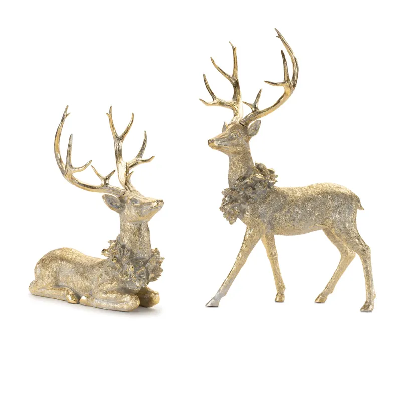 Gold Deer WITH Wreath Asrtd