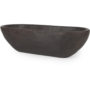Athena Extra Large Oblong Black-Brown Reclaimed Wood Bowl