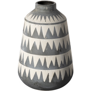 Delaney Large Gray Patterned Ceramic Vase