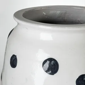 Polka Large White Ceramic Polka Dot Vase