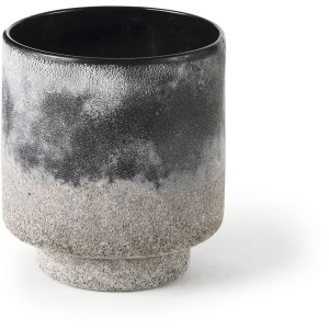 Squally Black/Brown Glass Ombre Textured Small Vase