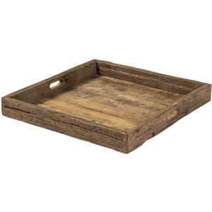 Carson Small Brown Reclaimed Wood Tray