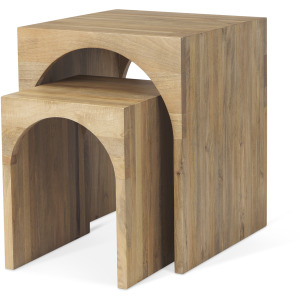 Chloe Cottage Wood Nesting Accent Tables - Set of 2