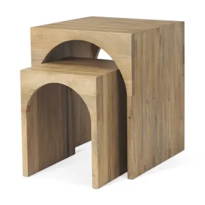 Chloe Cottage Wood Nesting Accent Tables - Set of 2