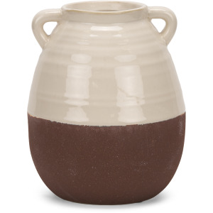 Tryna Small Beige w/ Matte Brown Ceramic Vase