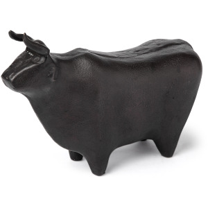 Taurus II Black Cast Aluminum Bull Decorative Object