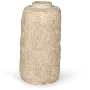 Rama Small Beige Paper Mache Floor Vase