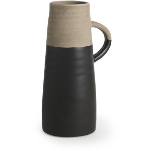 Garand Small 13H Two-Toned Black/Natural Ceramic Jug