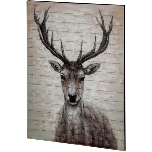 White Tail II Deer Original Hand Painted on Wood Oil Painting