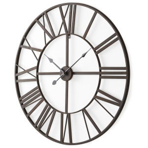 Pender 29.9L x 1.8W x 29.9H Black Iron Round Wall Clock