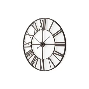 Pender 29.9L x 1.8W x 29.9H Black Iron Round Wall Clock