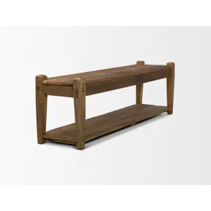 Ashwick Dark Brown Reclaimed Wood Bench