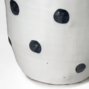 Polka Large White Ceramic Polka Dot Vase