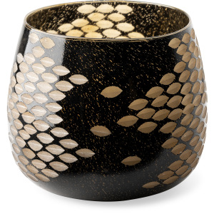 Mojave Large Black and Gold Detail Glass Vase
