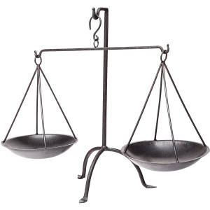 Adilah 16L x 10W Black Metal Vintage Inspired Weighing Scale