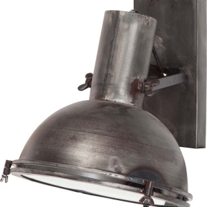 Taza Gray Metal Dome Shade Wall Sconce