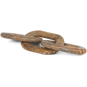 Reinir Red-Brown Marble Chain Link Decorative Object