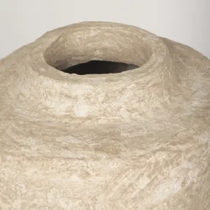 Rama Small Beige Paper Mache Floor Vase