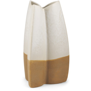 Vania Small Off White w/ Tan Textured Ceramic Vase