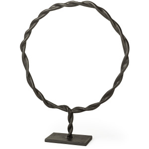 Rizwan Large Black Aluminum Braided Circular Object
