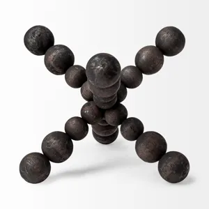 Carrollan II Black Geometric Wood Ball Jack