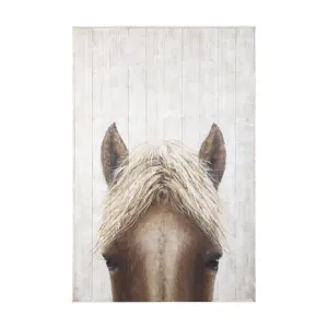 Horse Fringe Painting on Wood