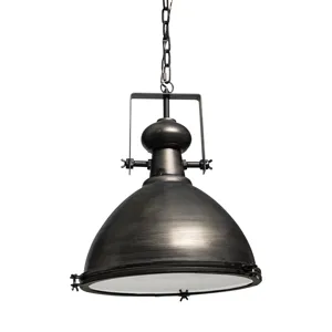 Bashaw I Gray Toned Metal Dome Pendant Light