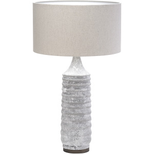 Harlan (30.5"H) Beige-Toned Fabric Shade Gray Concrete Base Table Lamp
