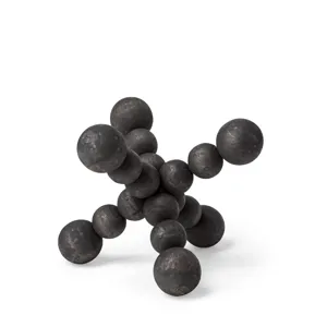 Carrollton I Small Black Geometric Wood Ball Jack