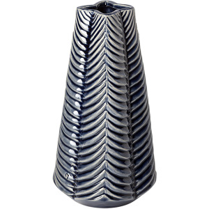 Bashir I Small Dark Navy Gloss Ceramic Vase