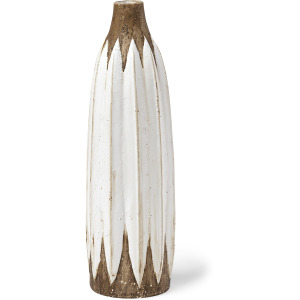 Sisko II Tall Rustic Brown White Ceramic Vase