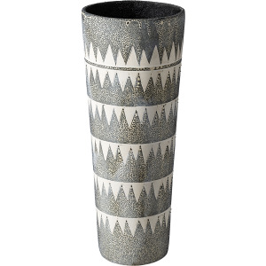 Delaney Tall Gray Patterned Ceramic Vase