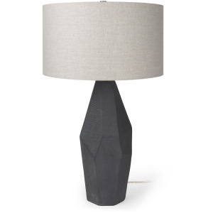 Piven Black w/ Gray Wash Textured Ceramic Table Lamp