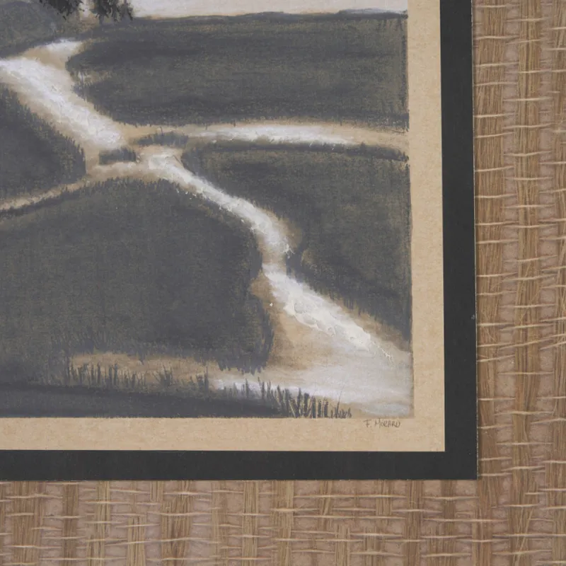 Marshland Shadows (Set of 2) by Mercana Studio a Hand Embellished Framed Art Print Matted under Glas