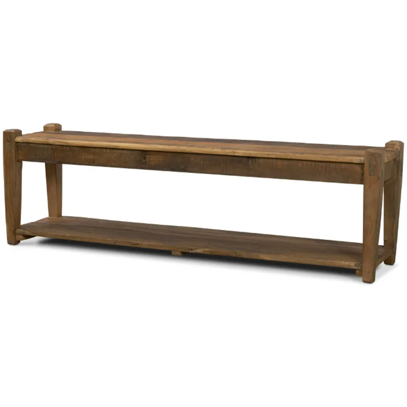 Ashwick Dark Brown Reclaimed Wood Bench